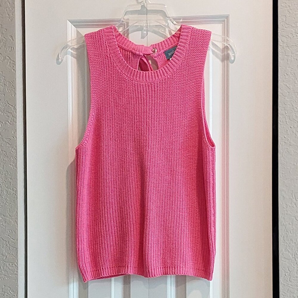 Neely Pink Knit Sweater Open Back with Ties Women's Size XS